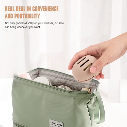 FERYES Makeup Sponge Holder with Makeup Sponge– Eco-Friendly Silicone Beauty Make Up Blender Case and Dry & Wet Use Foundation Sponge for Travel - Khaki (MS Khaki)