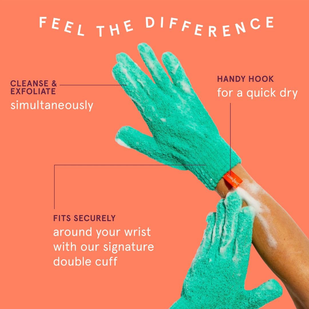 Exfoliating Bath & Shower Gloves - 3 Pairs Reusable Tool for Smooth Skin