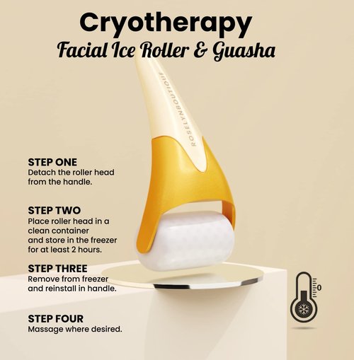 ROSELYNBOUTIQUE Ice Roller for Face Wrinkles Fine Lines Puffiness Stick Massager Facial Skin Care Tools Self Care Gifts for Men Women (Yellow)