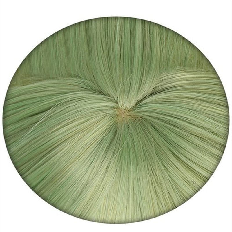 Mystylecos Genshin Impact Kuki Shinobu Green Cosplay Wig Anime Short Olive Fluffy Wig