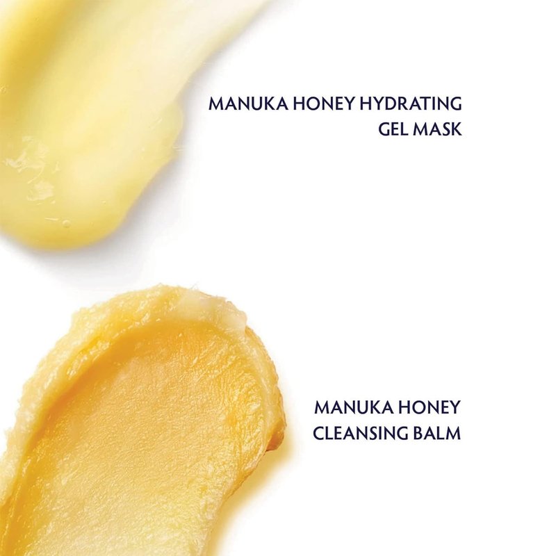 Manuka Honey Hydration Set - Cleansing Balm & Gel Mask Duo | Full Size 2.8 oz & Travel Size 0.5 oz