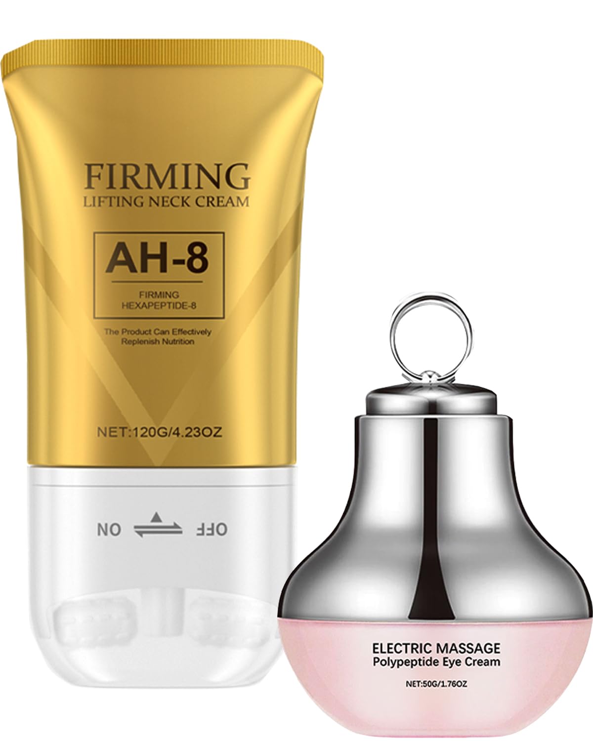 Nascence AH-8 Neck and Eye Cream Set with Electric Massage Tightening, Anti-Wrinkle Treatment with Red Light, Deep Moisturizer Bundle Care (neck and eye cream)