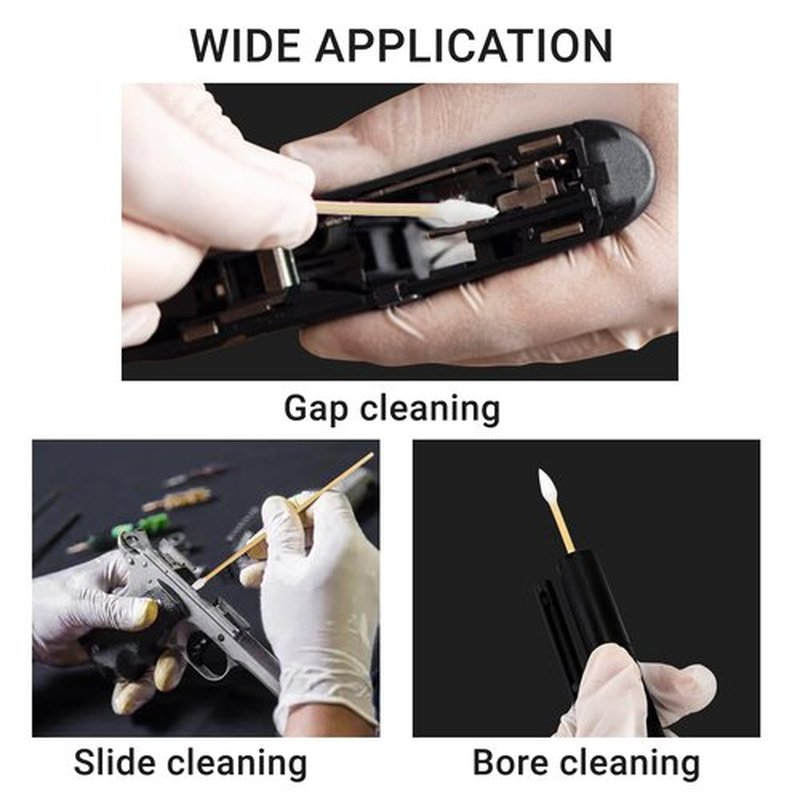 1000PCS Pointed Long Cotton Swabs with Durable Stem, Lint- Free Gun Cleaning Swabs Pure Cotton Tips for Gun Maintenance, Makeup, Pet Care, Equipment (6'' Detailed Work)