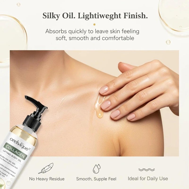 Collagen Oil for Skin Tightening | Fast-Absorbing Moisturizing Oil with Marine Collagen & Jojoba - 1pc