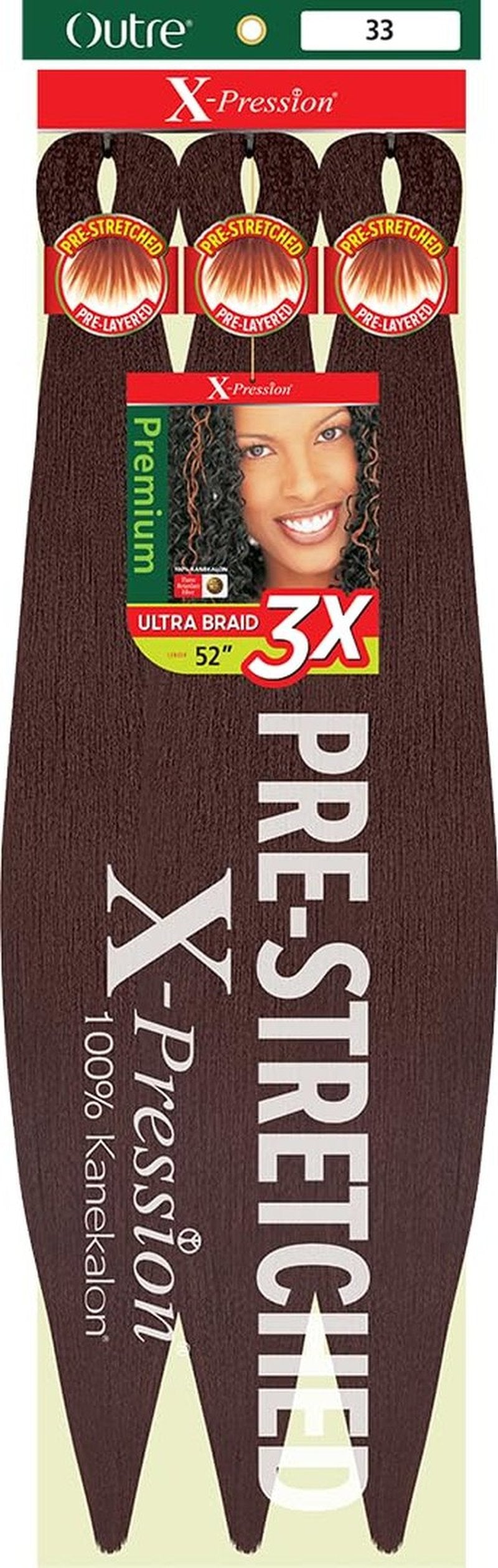 [3 PACK DEAL] Outre X-Pression Braid-Pre Stretched Braid 52" 3X 3 Packs (33)