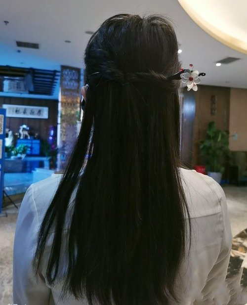 Yuri Hairpin Hair Clasp Sticks Picks Pearl Shell White Crystal Long tassels Hair Accessories For Long Hair Women Wedding Hanfu Cheongsam (ebony green leaf)