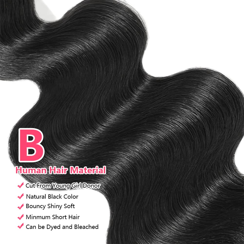 10A Brazilian Body Wave Bundles 32 32 32 Inch Human Hair Bundles 100% Unprocessed Virgin Hair Body Wave 3 Bundles Human Hair Weave Bundles Deals 1B Natural Black