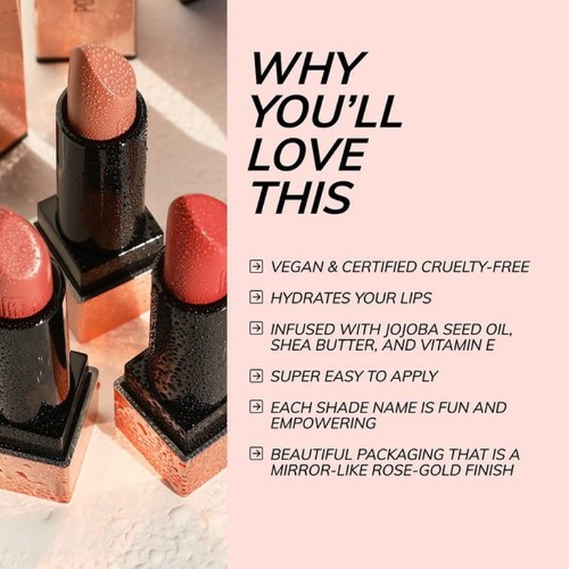 RealHer Moisturizing Lipstick - I've Got This - Dark Pink - All-Day Hydration - High Pigment, Creamy, Smooth Application
