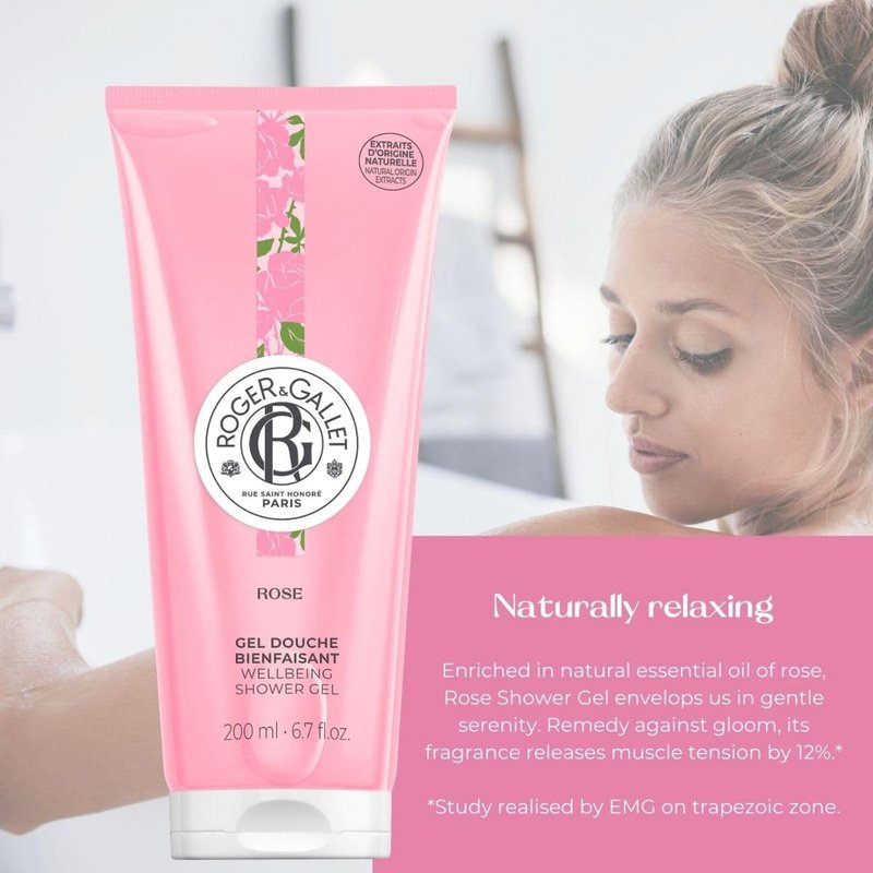 Roger & Gallet Wellbeing Shower Gel - Plant-Based Aloe Vera Body Wash for Soft Skin | 6.7 Oz