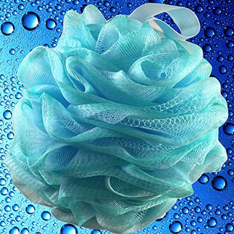 SHOWER BOUQUET Loofah Bath-Sponge Swirl-Set-XL-75g Extra-Large Mesh Pouf (4 Pack Color Swirls) Luffa Loofa Loufa Puff Scrubber - Big Full Lather Cleanse, Exfoliate with Beauty Bathing Accessories