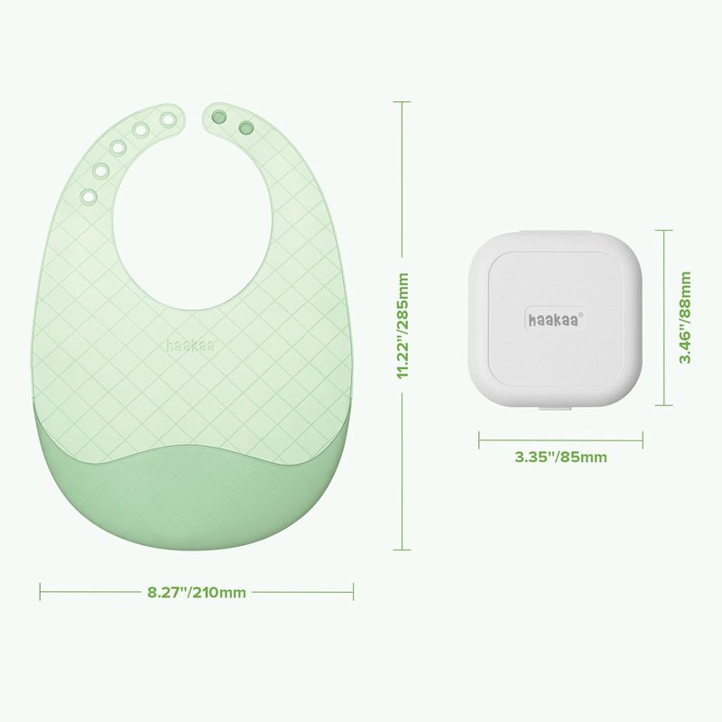 Lightweight Silicone Pocket Bib - Ultra-Light & Foldable Travel Baby Bib with Deep Food Catcher | Adjustable Waterproof Design