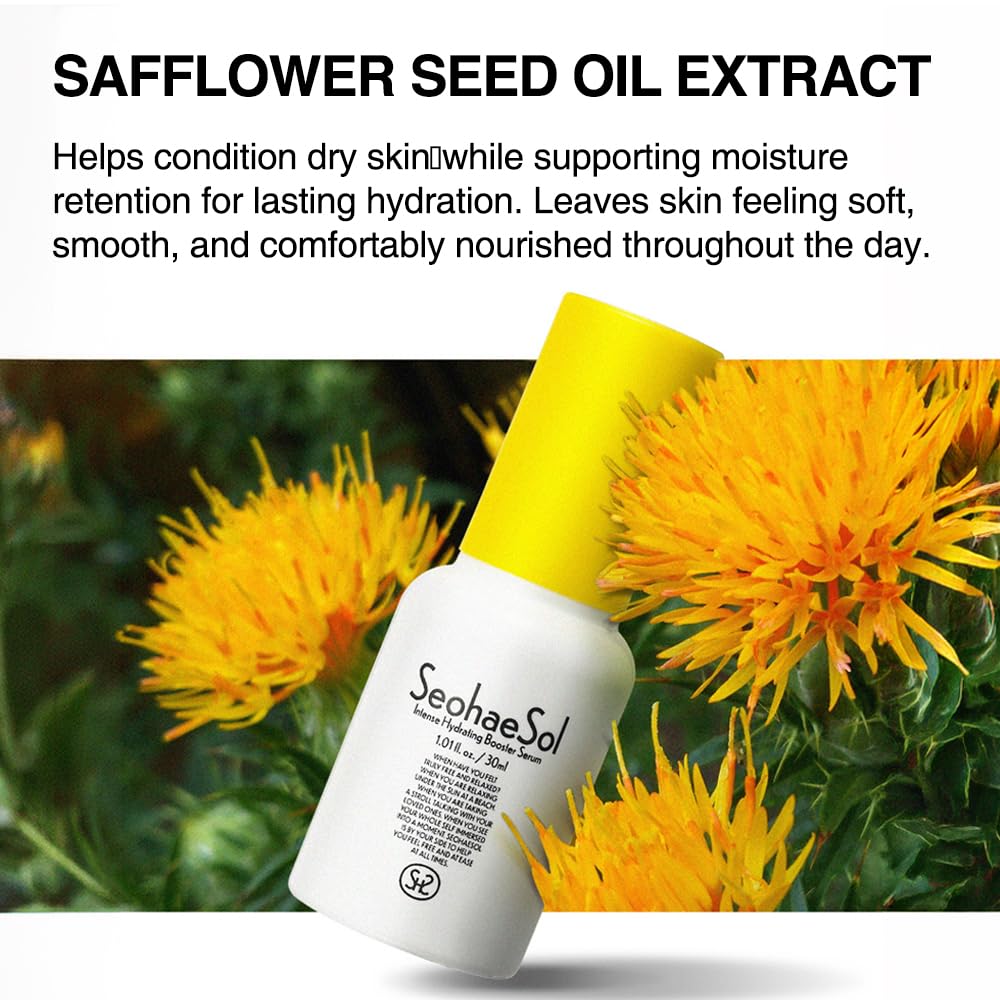 SeohaeSol Intense Hydrating Booster Serum 30ml, Hydrating Face Serum with Niacinamide, Hyaluronic Acid & Panthenol, Moisture Barrier Support, Lightweight Non-Sticky for Dry Sensitive Skin