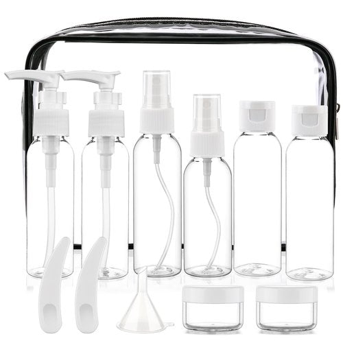 Cosywell Travel Size Bottles for Toiletries 13 Pack 2oz TSA Approved Toiletry Bottles Leak Proof Travel Kit for Women Shampoo Lotion Skincare Cosmetic Container Travel Essentials(White)