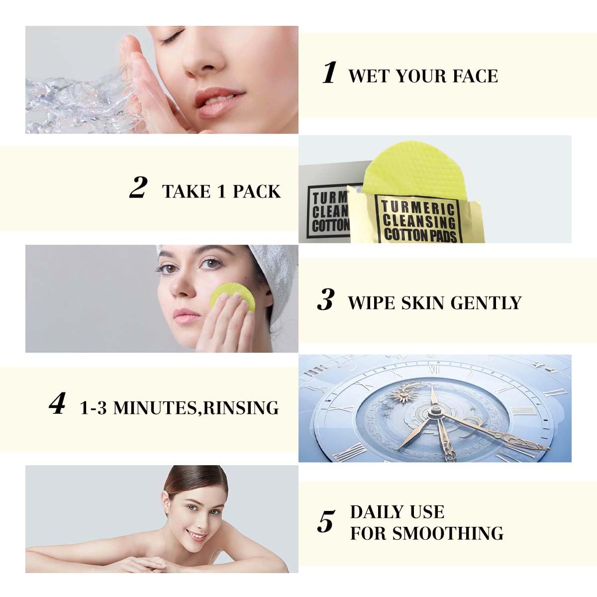 Kojic Acid Face Turmeric Pads: Individually Wrapped Makeup Remover Facial Cleanser 10Packs(20Pads) Women Travel Essentials
