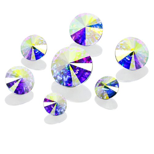 Dongzhou K9 Glass Crystal AB Nail Rhinestones Pointed Back Crystals Mix Sizes Gems Stones Decorations Set for Nail Art Clothing Jewelry Shoes Bags, Especially for Nails Design
