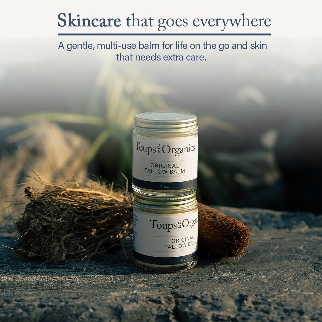 Toups & Co Tallow Balm – Original | Grass-Fed Tallow Balm for Face & Body | Deeply Nourishing Multi-Use Moisturizer for Dry, Sensitive Skin | With Lavender, Bergamot & Frankincense | 4 oz