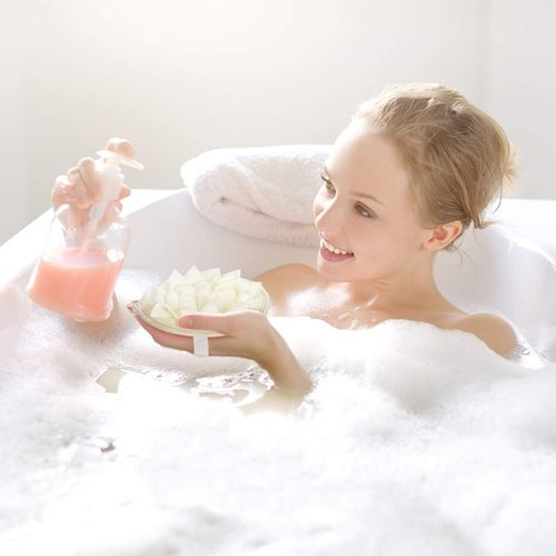 Boao 6 Pieces Bath Shower Pouf Sponge Mesh Pouf Shower Ball Exfoliating Body Sponge Pad Shower Scrubber Ball Shower Glove with Flower Bath Ball (Beige)