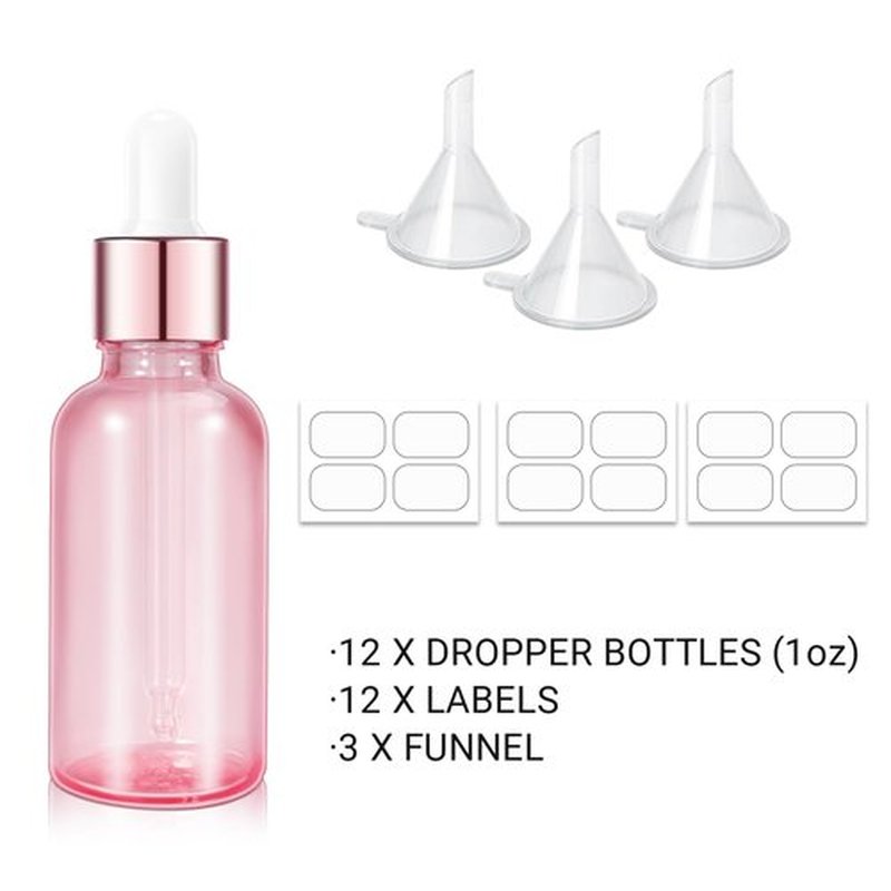 UMETASS 1 oz Glass Dropper Bottles, Tincture Bottles with Dropper, Purple Glass Eye Dropper Bottles, Leakproof Glass Serum Bottles for Travel Essential Oils（12 Pack）