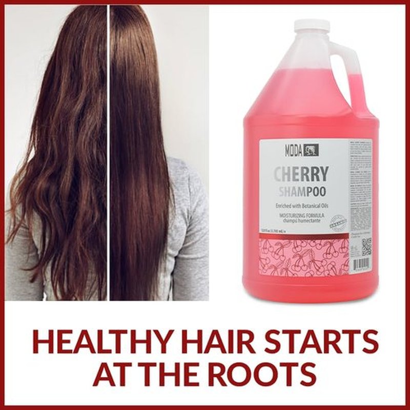 MODA - Moisturizing Shampoo for All Hair Types, Cherry, 128 Oz, Professional - Deeply Cleanses and Conditions, Strengthens, Restores and Shine your Hair