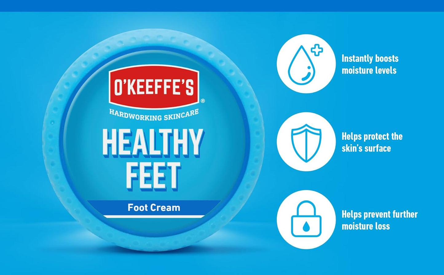 O’Keeffe’s Healthy Feet Cream Twin Pack - 91g Moisturizing Foot Care