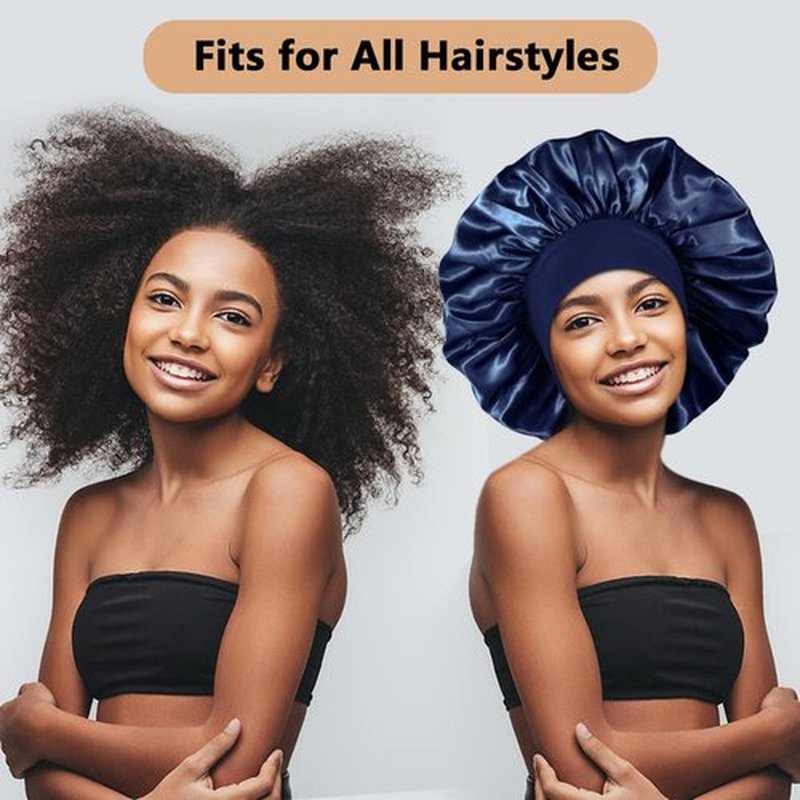 3PCS Extra Large Satin Bonnets for Sleeping, Hair Bonnets for Black Women Braids Curly Hair, F