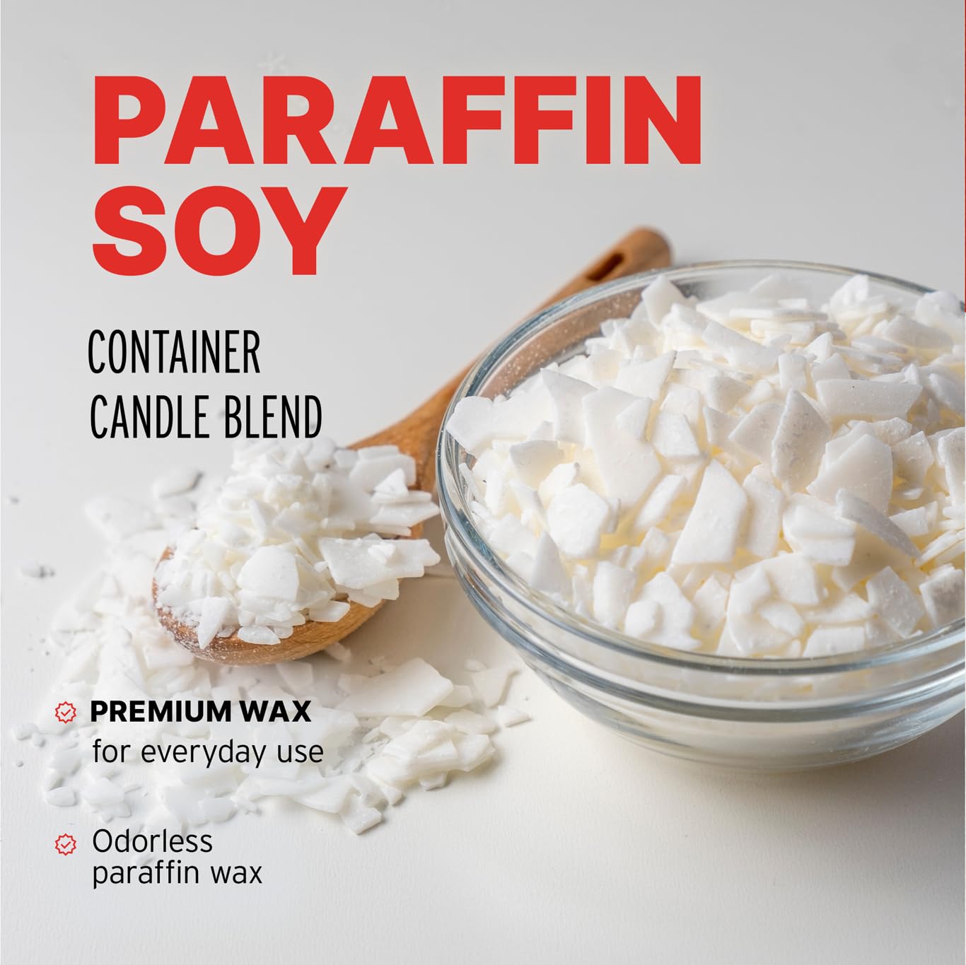 Blended Waxes, Inc. Soy Paraffin Blend Bulk Wax for Candle Making, Single Pour, Easy to Use Pastilles, Odorless & Premium Mix of Paraffin & Soy Wax 10 lbs, White