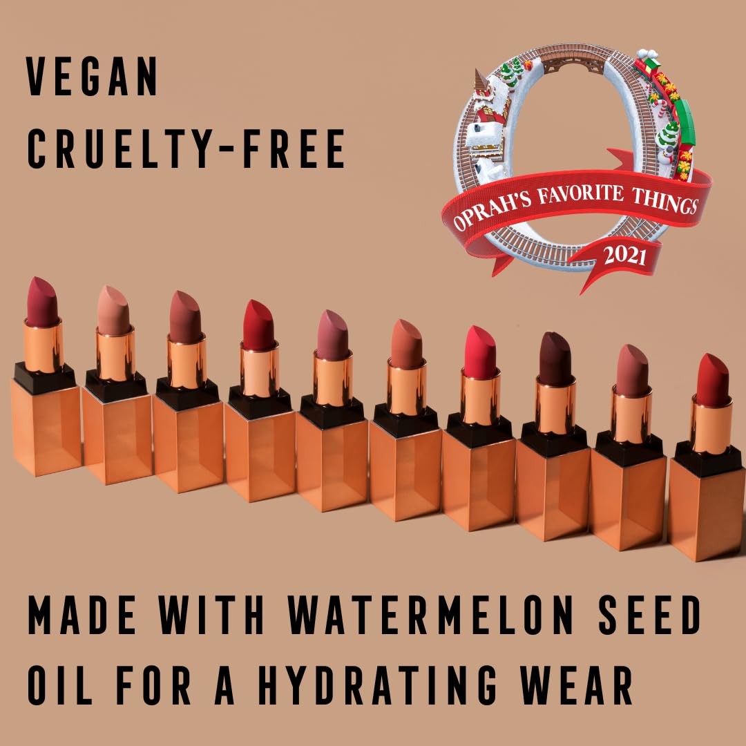 Bossy Cosmetics Matte, Long Lasting, Hydrating Vegan Lipstick with Vitamin E and Watermelon Seed Oil (Fierce - Dark Wine Color)