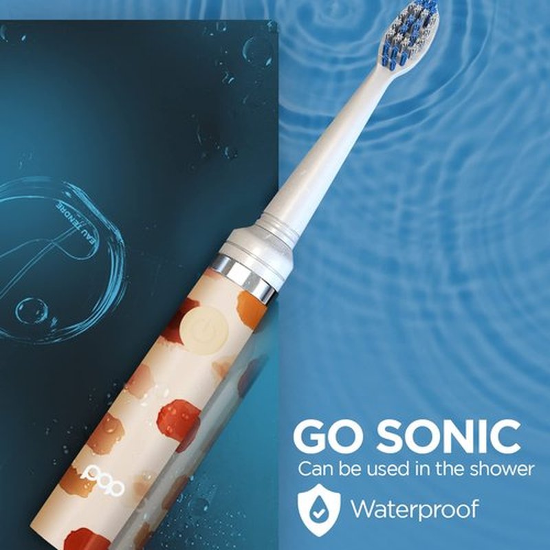 Pop Sonic Electric Toothbrush (Giraffe) - Travel Toothbrushes w/AAA Battery | Kids Electric Toothbrushes with 2 Speed & 15,000-30,000 Strokes/Minute, Dupont Nylon Bristles
