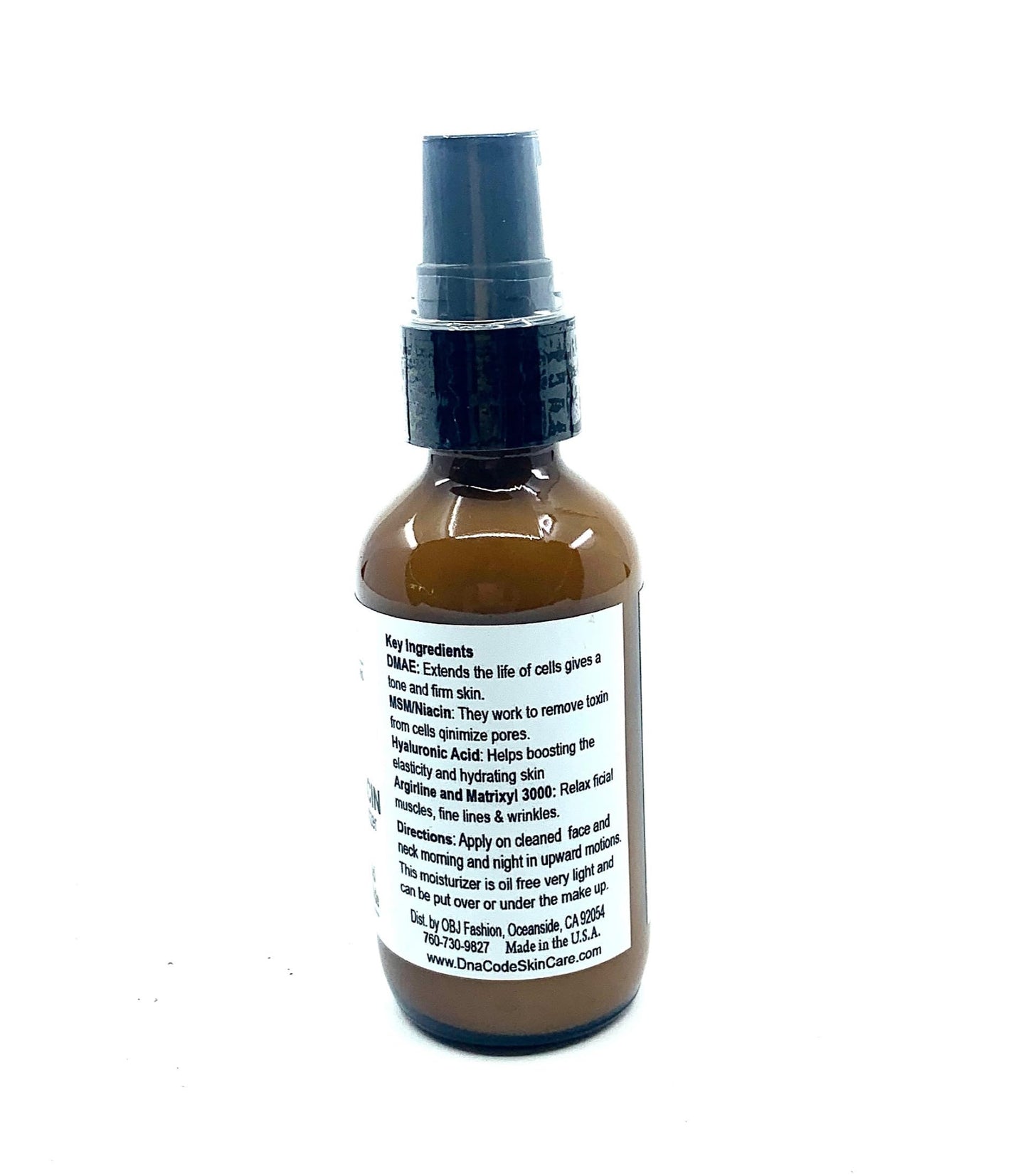 DNA CODE Skin Care OIL FREE-DMAE+MSM+NIACIN Firming Moisturizer, 100% Pure Hyaluronic Acid +Matrixyl 3000