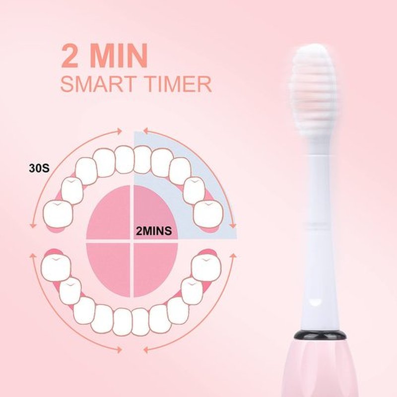 Pallus Electric Toothbrush, Sonic Toothbrush for Adults with 5 Dupont Bursh Heads, Ultra Cleaning with 37,000 VPM 5 Modes 2 Hours Charging for 30 Days Use,Pink Rechargeable Power Toothbrush