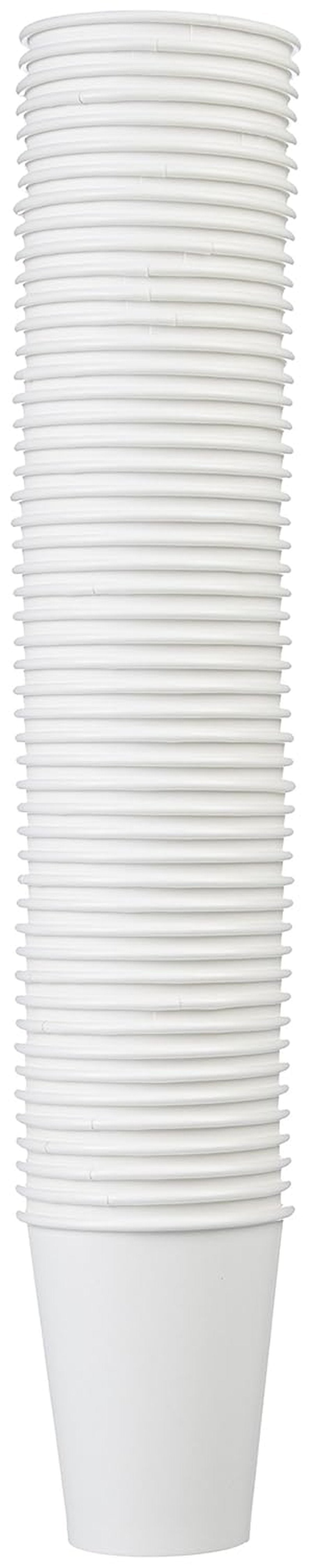 Disposable Paper Cups - 12 Oz Hot & Cold Beverage Cups | White, 1000 Count
