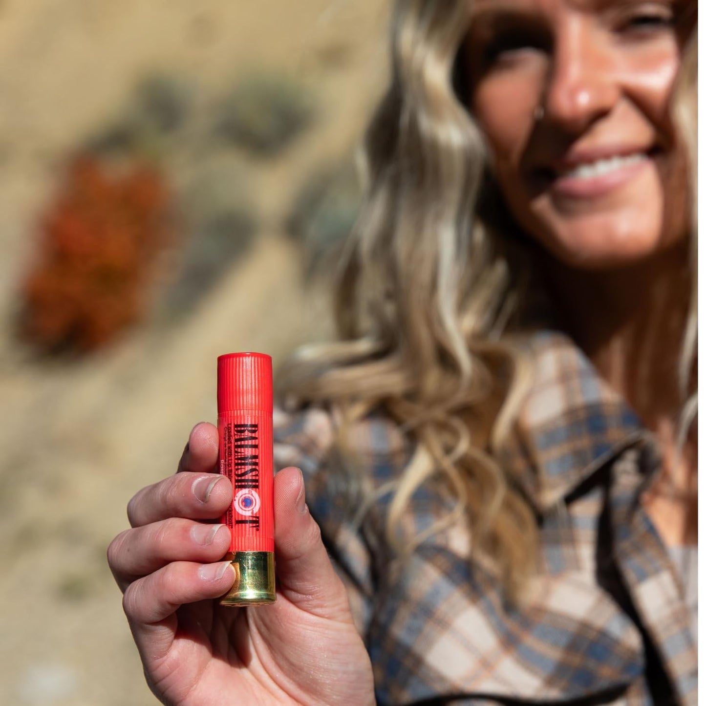 BALMSHOT Raspberry Lip Balm SPF 15 – Beeswax Chapstick for Dry Chapped Lips, 20-Gauge Brass Shotgun Shell Tube, Heat Resistant, Long Lasting Lip Moisturizer for Men & Women, Made in USA