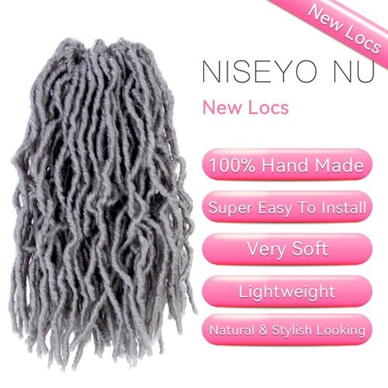 12 Inch Soft Locs Crochet Hair 6 Packs Short Straight Pre-looped New Faux Locs Crochet Hair,Grey