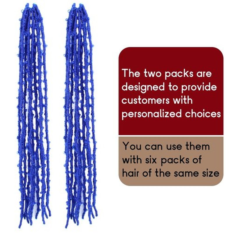 BOHOBABE 2 Packs Blue Butterfly Locs Crochet Hair 24 Inch Butterfly Faux Locs Crochet Hair Long Black Distressed Locs(2 Packs, Blue)