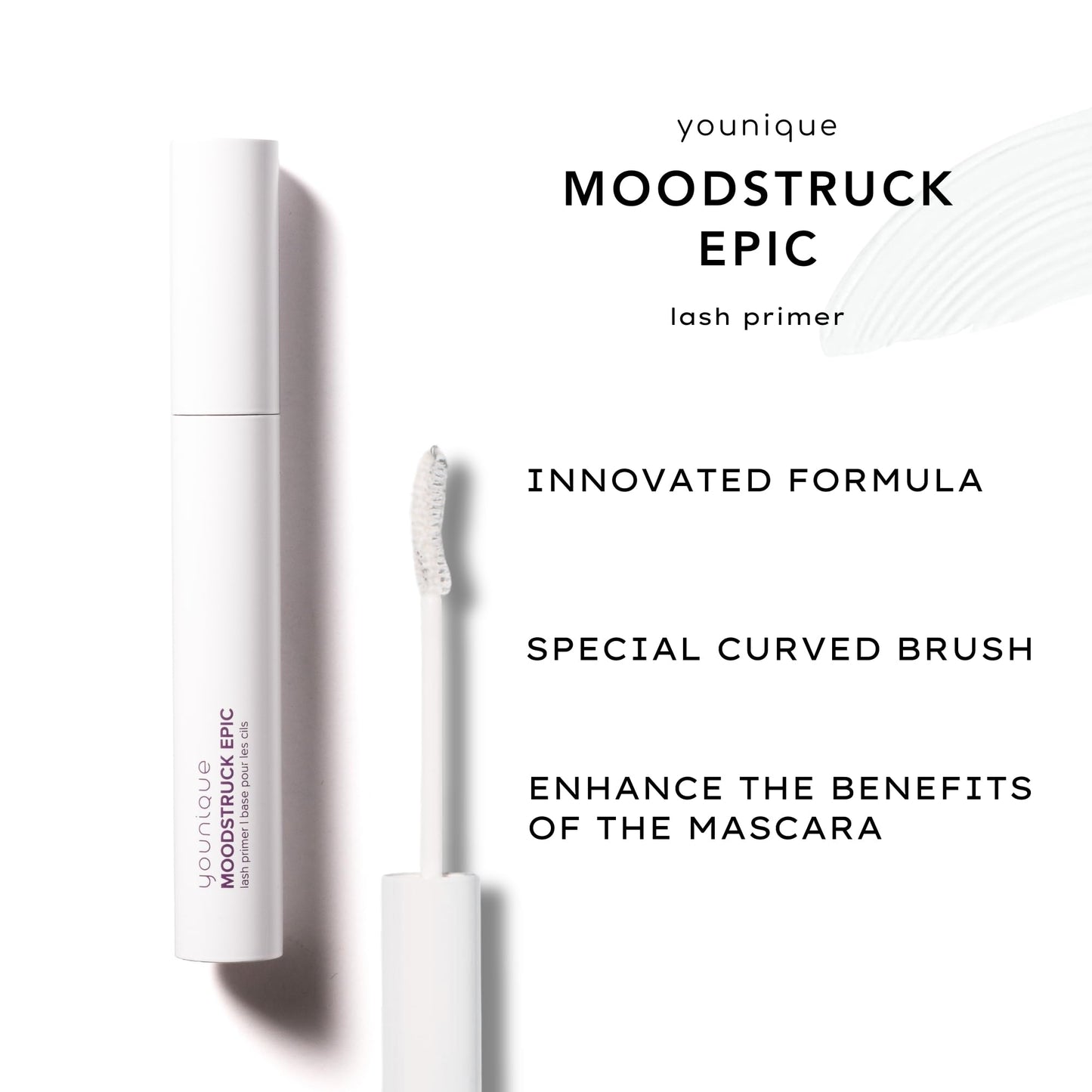Younique MOODSTRUCK EPIC Lash Primer | 10mL | White Lash Primer for Mascara | Curling and Lengthening | Lash Lift | Mascara Makeup Primer | Separates Lashes and Boosts Lash Look