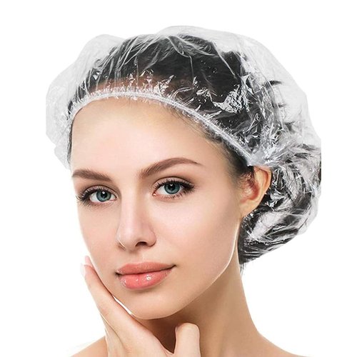 YIZIJIZI Disposable Shower Caps,Large Thick Clear Waterproof Shower Cap for Women, Large Size 20.5", Home Use, Spa, Hotel and Hair Salon, Clear Shower Caps for Travel (120)
