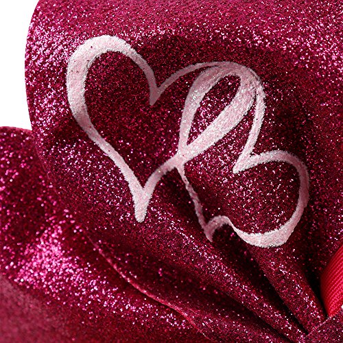 Subesty 7”Large Breast Cancer Awareness Girls Cheerleader Hair Bow Elastic Ponytail Holder For Cheerleader Girls Set Of 4