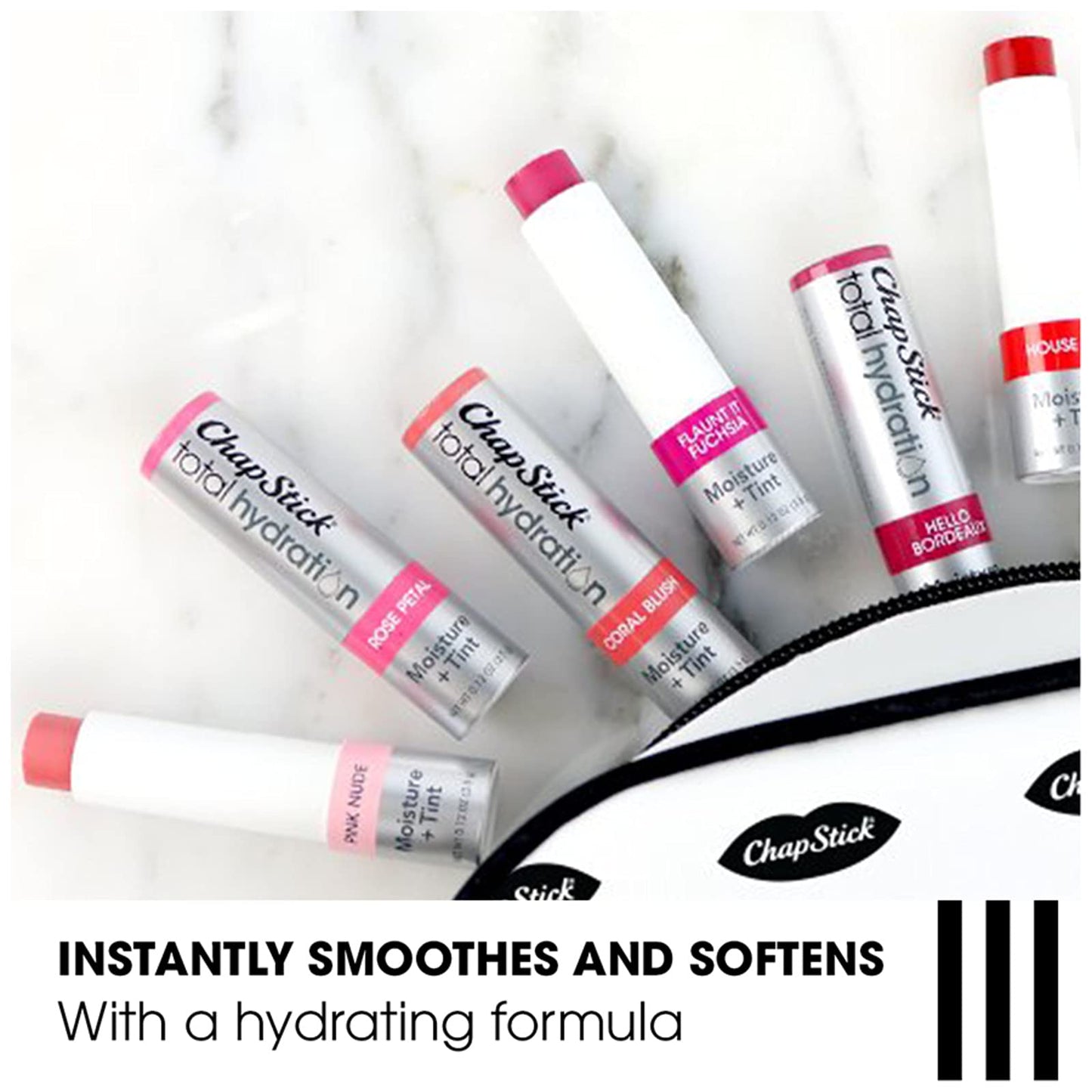 ChapStick Total Hydration Moisture + Tint Hello Bordeaux Tinted Lip Balm Tube, Tinted Moisturizer - 0.12 Oz