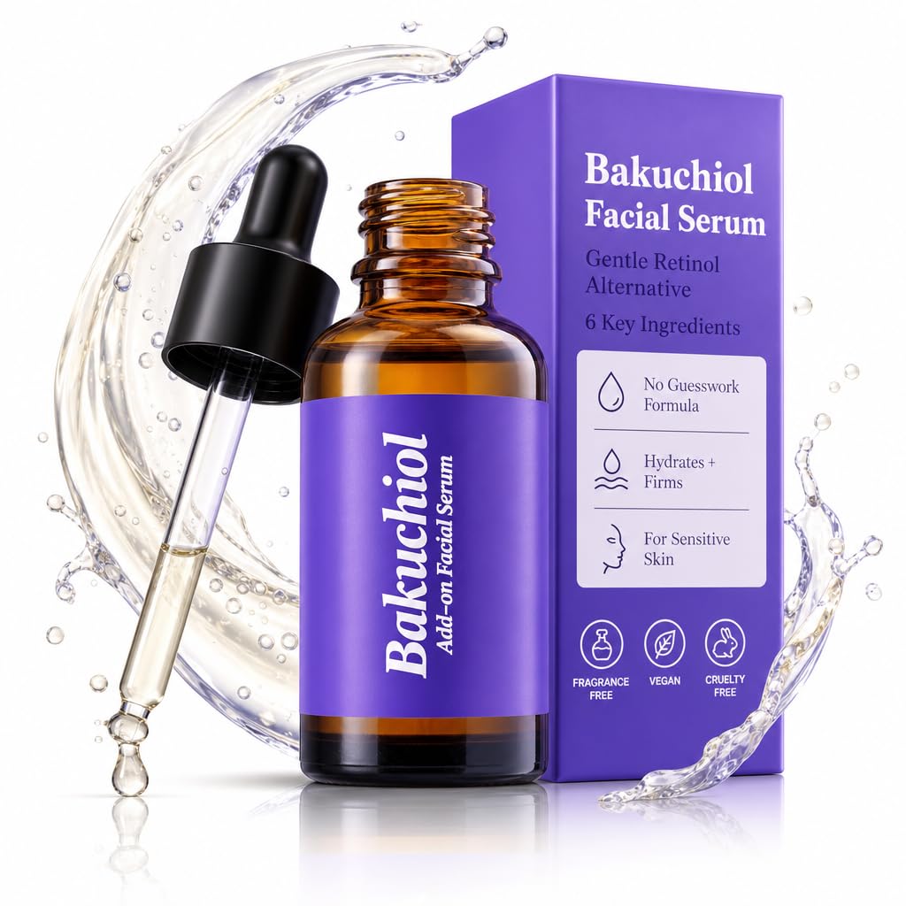 Korean Bakuchiol Oil Serum for Face - High-Potency Mix-in Concentrate - Bakuchiol Plumping Serum - Gentle Retinol Alternative for Wrinkle Care - Hydrating & Firming Anti-Aging Skincare 30ml