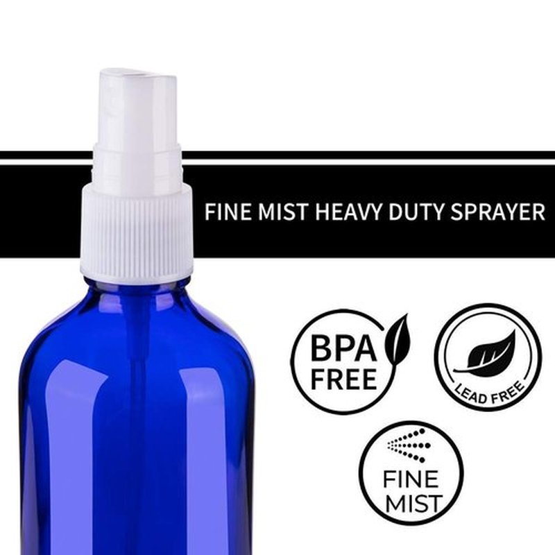 Hydior Glass Spray Bottles for Essential Oils, 3.4oz Empty Small Fine Mist Spray Bottle 2 Pack