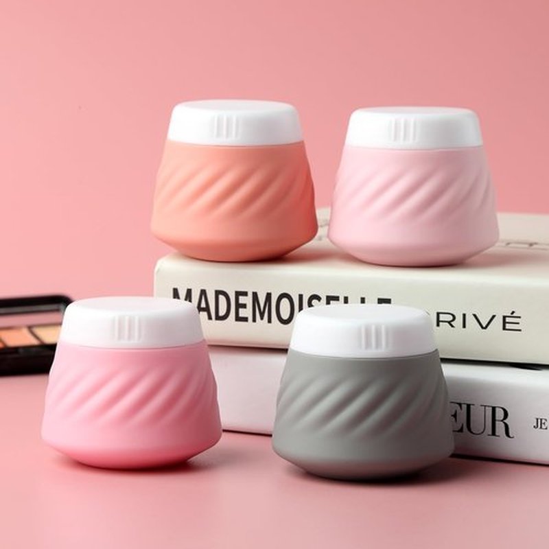 Gemice Travel Containers for Toiletries, TSA Approved Silicone Travel Jars for Cream, Leak-Proof Travel Size Toiletries Containers with Lid for Lotion Skincare Makeup (4 Pack)