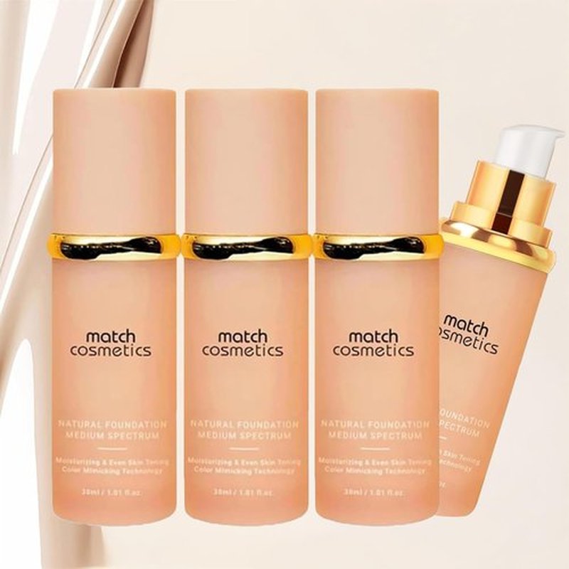 Match Foundation 4-in-1, Match Cosmetics Foundation, SPF 50 4-in-1 Foundation, 4-in-1 Concealer, pampering skin, hydrating, waterproof and breathable (3Pcs)