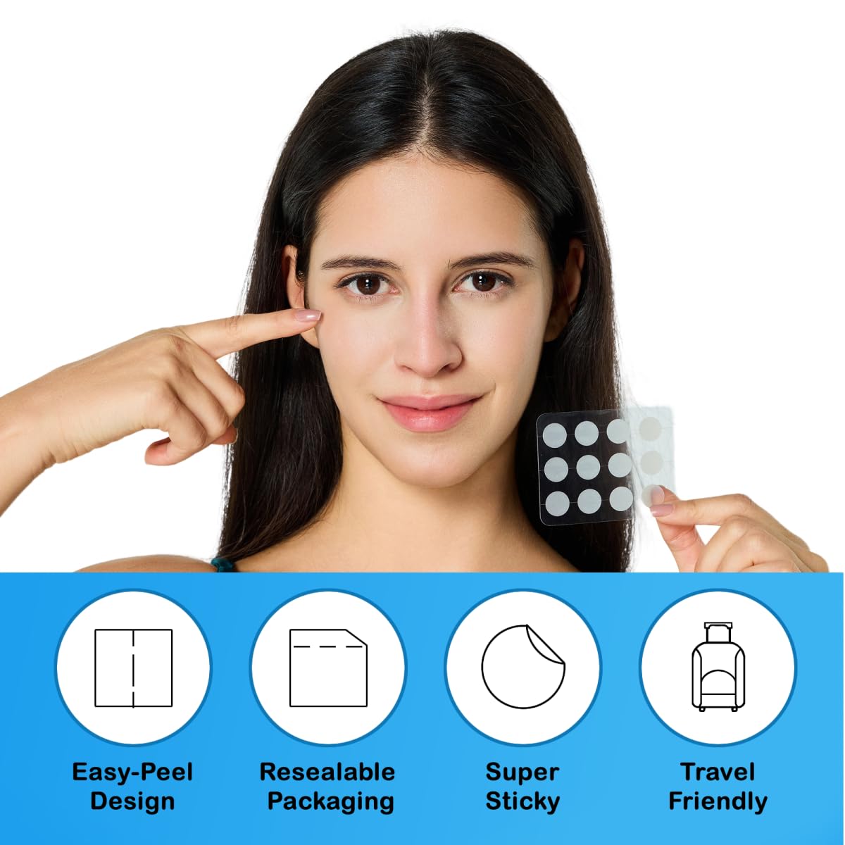 OrtiPatch Pimple Patches for Face, Hydrocolloid Acne Patches, Absorb Zits and Blemishes, Invisible Spot Cover, Treatment for Breakouts, Acne Stickers with Salicylic Acid and Tea Tree Oil (24 Count)
