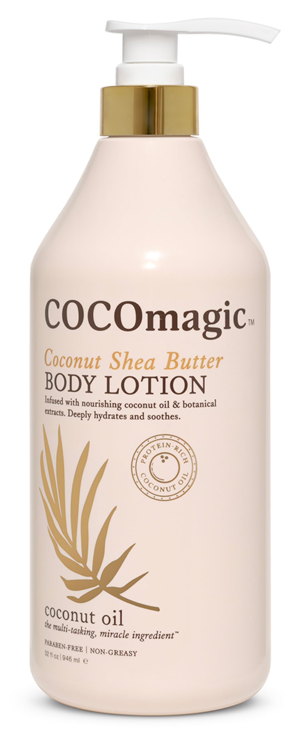 Cocomagic Coconut Shea Butter Body Lotion | Deeply Hydrating & Non-Greasy Moisturizer for Soft, Smooth Skin | Paraben-Free & Gentle for All Skin Types (32 Fl Oz)