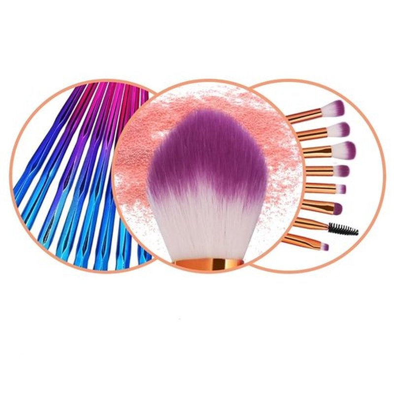 KOLIGHT Pack of 20pcs Cosmetic Eye Shadow Sponge Eyeliner Eyebrow Lip Nose Foundation Powder Makeup Brushes Sets (purple)
