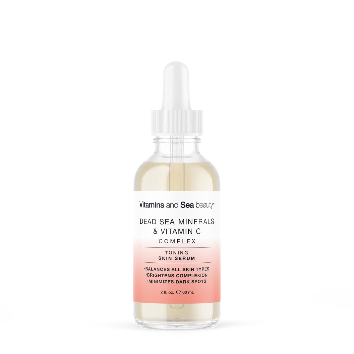Toning Skin Serum with Vitamin C Complex & Dead Sea Minerals – Brightening, Dark Spot Minimizer, Toning Facial Serum – Vegan, Paraben-Free – 2 fl oz