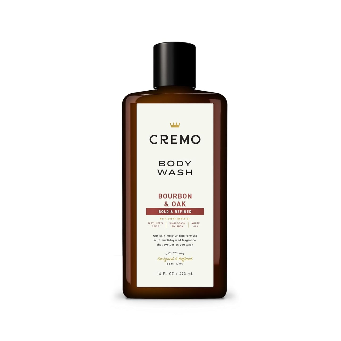Cremo Body Wash for Men - Rich-Lathering Bourbon & Oak | 16 Fl Oz