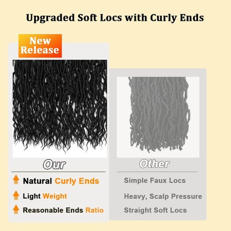 Faux Locs Crochet Hair (18 Inch) XCRUIQO Soft Locs with Curly Ends Goddess Locs Synthetic Boho Crochet Faux Locs for Women Pre Looped (7 Packs, Pearl Silver)