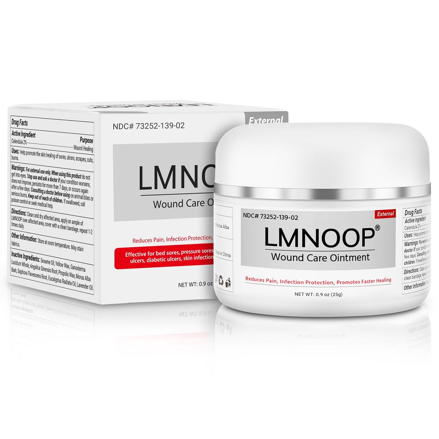 LMNOOP Bed Sore Cream, Organic Bedsore Ointment, Bed Sores Treatment, Fast Wound Healing & 24 hr Infection Protection Wound Care Ointment for BedSores, Pressure Sores, Diabetic & Venous Ulcers