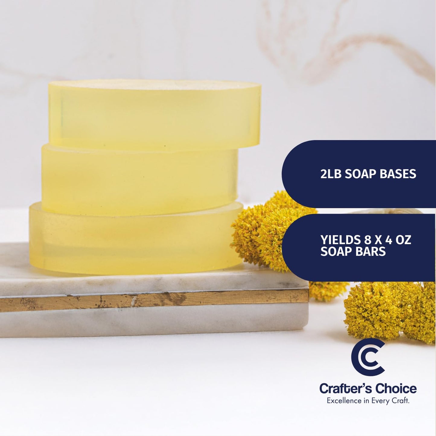 Crafter's Choice Premium Glycerin Melt and Pour Soap Base for Soap Making and DIY Crafting Projects, 2LB Block (Shea Butter)